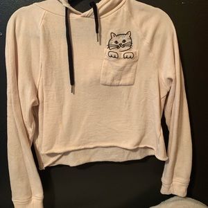 Cropped hooded sweatshirt